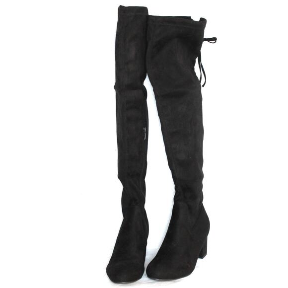 Top Moda Over The Knee Suede Boots Size 10 NWOB Low Block Heel Round Pointed Toe - Picture 1 of 5